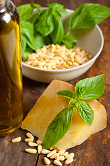 Image showing Italian basil pesto ingredients