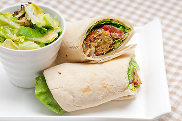 Image showing falafel pita bread roll wrap sandwich