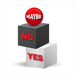 Image showing Yes, no, maybe, 3d sign