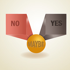 Image showing Yes, no, maybe, 3d sign