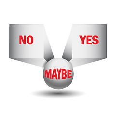 Image showing Yes, no, maybe, 3d sign