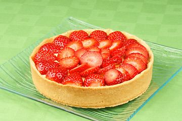 Image showing Strawberry and custard tart