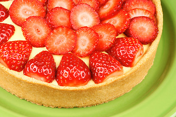 Image showing Strawberry and custard tart