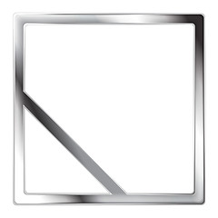 Image showing Abstract metallic silver vector shape