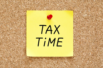 Image showing Tax Time Sticky Note