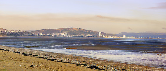 Image showing Swansea sunset from Mumbles