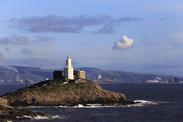 Image showing Mumbles light and Port Talbot