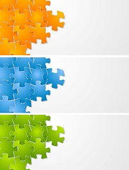 Image showing Abstract puzzle vector banners