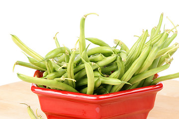 Image showing Green beans in a bowl