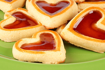 Image showing Cherry jam cookies