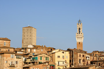 Image showing Siena in the sunset light