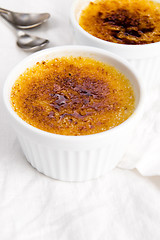 Image showing French dessert - cream brulee, burnt cream 