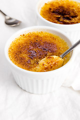 Image showing French dessert - cream brulee, burnt cream 