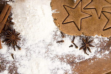 Image showing Preparing gingerbread cookies for christmas