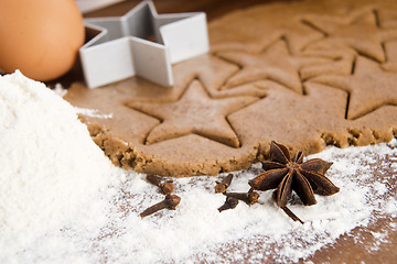 Image showing Preparing gingerbread cookies for christmas