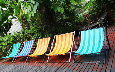 Image showing Deck chairs
