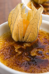 Image showing French dessert - cream brulee, burnt cream 