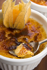 Image showing French dessert - cream brulee, burnt cream 