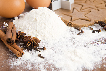 Image showing Preparing gingerbread cookies for christmas