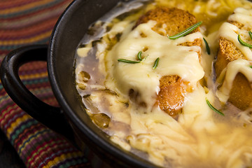 Image showing French onion soup with ingredients