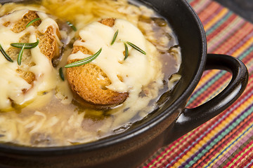 Image showing French onion soup with ingredients