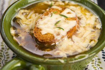 Image showing French onion soup with ingredients