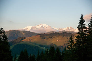 Image showing Evening in Alps mountains