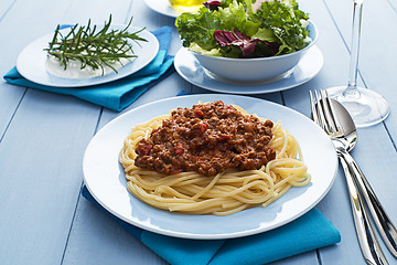 Image showing Spaghetti with minced meat sauce