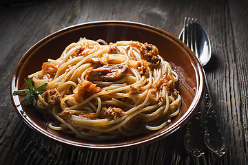 Image showing Spaghetti with tuna