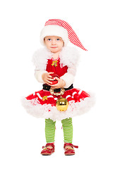 Image showing Girl in Santa's helper suit