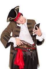 Image showing Young man in pirate costume