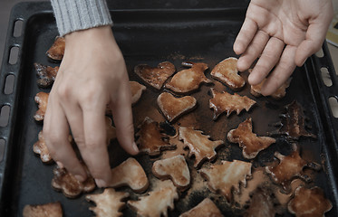 Image showing Burnt cookies