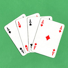 Image showing Poker of aces cards