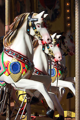Image showing carousel with horses
