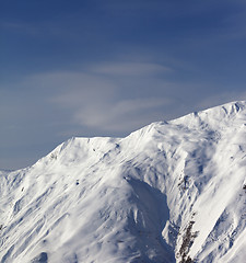 Image showing Ski slope, off-piste with trace from avalanche