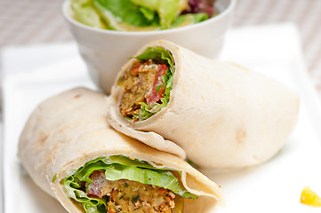 Image showing falafel pita bread roll wrap sandwich