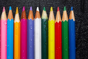 Image showing Wet crayons