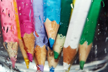 Image showing Wet color pencils