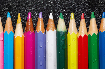 Image showing Wet crayons