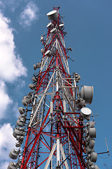 Image showing Large Communication tower against sky