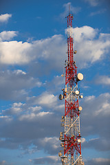 Image showing Large Communication tower against sky