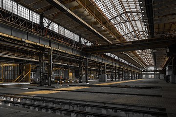 Image showing Large industrial hall of a repair station