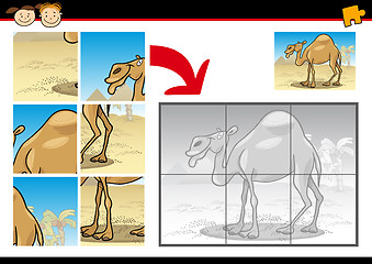 Image showing cartoon camel jigsaw puzzle game