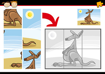 Image showing cartoon kangaroo jigsaw puzzle game