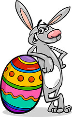 Image showing bunny and easter egg cartoon illustration