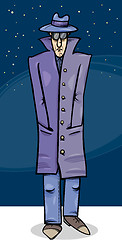 Image showing sleuth or gangster cartoon illustration