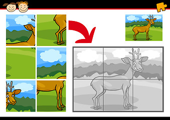 Image showing cartoon deer jigsaw puzzle game