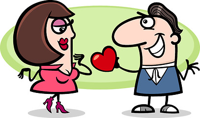 Image showing couple in love cartoon illustration