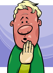 Image showing shy man concept cartoon illustration