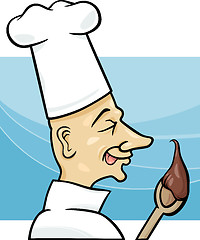 Image showing cook with chocolate cream cartoon